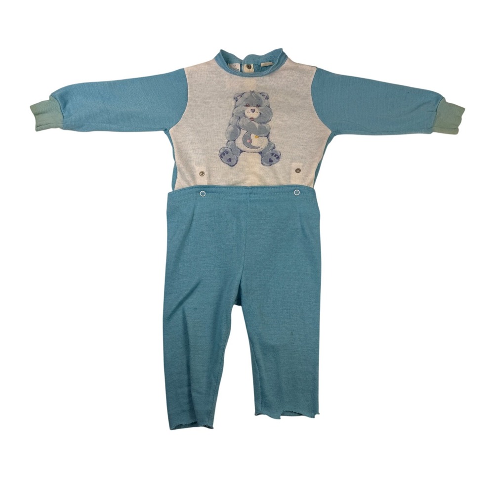 Vintage Care Bear Bedtime Bear 2 Piece 2T Pajamas Blue Adjustable